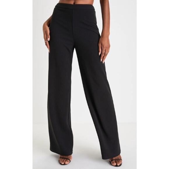 LULU'S S Black Rare Personality Ankle Length Wide-Leg Pant NEW B167 - Picture 1 of 10